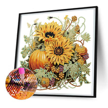 Load image into Gallery viewer, Autumn Pumpkin Sunflowers 30*30CM (canvas) Partial Special-Shaped Drill Diamond Painting
