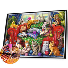 Load image into Gallery viewer, Cat Party 60*45CM (canvas) Full Square Drill Diamond Painting
