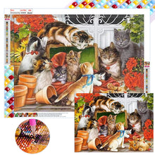 Load image into Gallery viewer, Cat Party 60*45CM (canvas) Full Square Drill Diamond Painting
