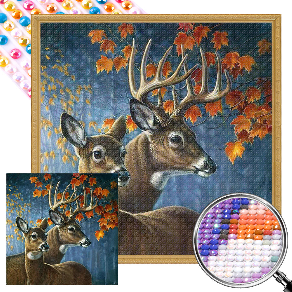 Deer 40*40CM (canvas) Full Round AB Drill Diamond Painting