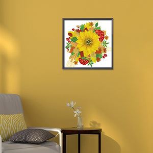 Sunflower 30*30CM (canvas) Partial Special-Shaped Drill Diamond Painting