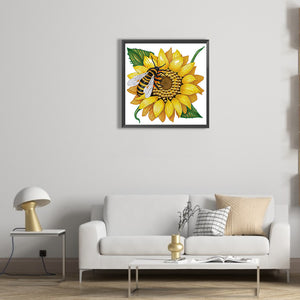 Sunflower 30*30CM (canvas) Partial Special-Shaped Drill Diamond Painting