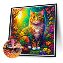 Load image into Gallery viewer, Cat Among Colorful Four-Leaf Clovers 40*40CM (canvas) Full Round Drill Diamond Painting
