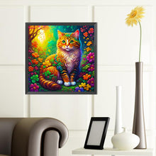 Load image into Gallery viewer, Cat Among Colorful Four-Leaf Clovers 40*40CM (canvas) Full Round Drill Diamond Painting
