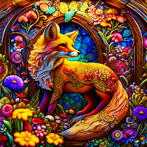 The Fox That Looks Back Brilliantly 40*40CM (canvas) Full Round Drill Diamond Painting