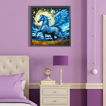 Load image into Gallery viewer, Brilliant Blue Pegasus 40*40CM (canvas) Full Round Drill Diamond Painting
