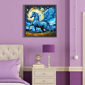 Brilliant Blue Pegasus 40*40CM (canvas) Full Round Drill Diamond Painting