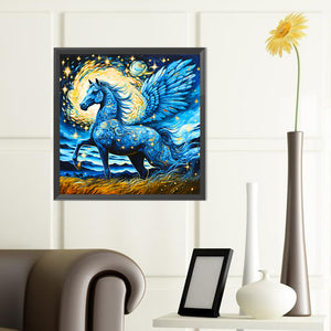 Brilliant Blue Pegasus 40*40CM (canvas) Full Round Drill Diamond Painting