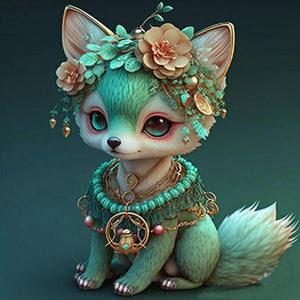 Cute Little Fox 30*30CM (canvas) Full Round Drill Diamond Painting