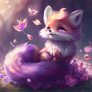 Cute Little Fox 30*30CM (canvas) Full Round Drill Diamond Painting