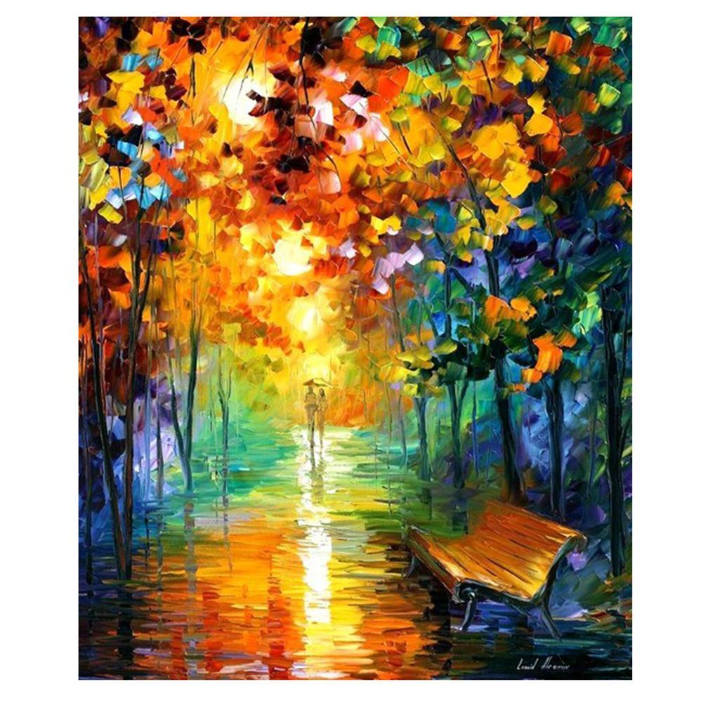 Rainy Night 42x50cm(canvas) full round drill diamond painting