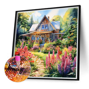 Garden House 40*40CM (canvas) Full Round Drill Diamond Painting