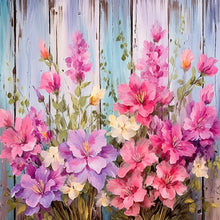 Load image into Gallery viewer, Flowers In Wooden Fence 40*40CM (canvas) Full Round Drill Diamond Painting
