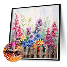 Load image into Gallery viewer, Flowers In Wooden Fence 40*40CM (canvas) Full Round Drill Diamond Painting
