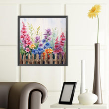 Load image into Gallery viewer, Flowers In Wooden Fence 40*40CM (canvas) Full Round Drill Diamond Painting
