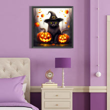 Load image into Gallery viewer, Halloween Black Cat 40*40CM (canvas) Full Round Drill Diamond Painting
