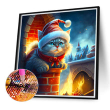 Load image into Gallery viewer, Cat In Santa Hat 40*40CM (canvas) Full Round Drill Diamond Painting
