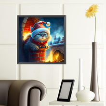 Load image into Gallery viewer, Cat In Santa Hat 40*40CM (canvas) Full Round Drill Diamond Painting
