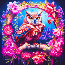 Load image into Gallery viewer, Owl On Wreath 40*40CM (canvas) Full Round Drill Diamond Painting
