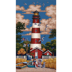 Lighthouse 30*60CM (canvas) Full Round Drill Diamond Painting