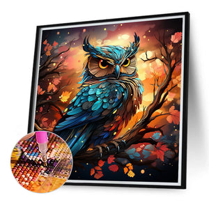 Owl 40*40CM (canvas) Full Round Drill Diamond Painting