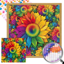 Load image into Gallery viewer, Rainbow Sunflower 40*40CM (canvas) Full Round AB Drill Diamond Painting
