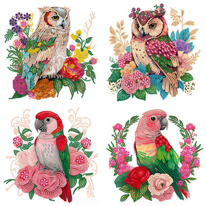 Parrot And Owl 30*30CM (canvas) Partial Special-Shaped Drill Diamond Painting