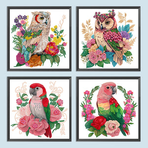 Parrot And Owl 30*30CM (canvas) Partial Special-Shaped Drill Diamond Painting