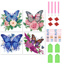 Load image into Gallery viewer, Flowers Butterfly 30*30CM (canvas) Partial Special-Shaped Drill Diamond Painting
