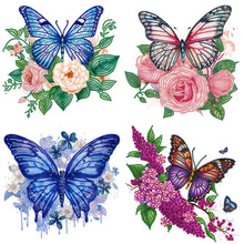 Load image into Gallery viewer, Flowers Butterfly 30*30CM (canvas) Partial Special-Shaped Drill Diamond Painting
