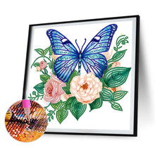 Load image into Gallery viewer, Flowers Butterfly 30*30CM (canvas) Partial Special-Shaped Drill Diamond Painting
