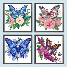 Load image into Gallery viewer, Flowers Butterfly 30*30CM (canvas) Partial Special-Shaped Drill Diamond Painting
