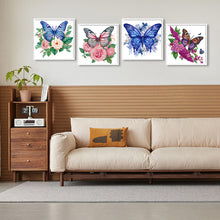 Load image into Gallery viewer, Flowers Butterfly 30*30CM (canvas) Partial Special-Shaped Drill Diamond Painting
