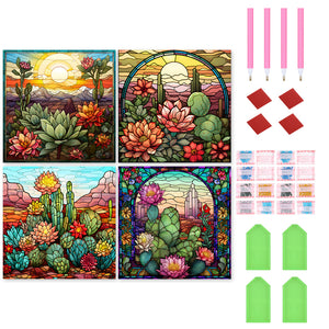 Cactus Flower 30*30CM (canvas) Full Round Drill Diamond Painting