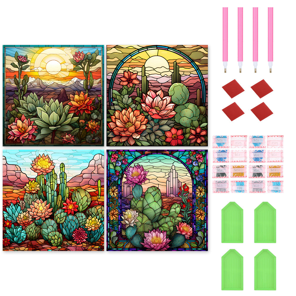 Cactus Flower 30*30CM (canvas) Full Round Drill Diamond Painting