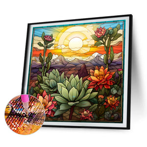 Cactus Flower 30*30CM (canvas) Full Round Drill Diamond Painting