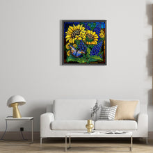 Load image into Gallery viewer, Glass Painting Lavender Sunflower 30*30CM (canvas) Partial Special-Shaped Drill Diamond Painting
