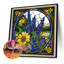 Load image into Gallery viewer, Glass Painting Lavender Sunflower 30*30CM (canvas) Partial Special-Shaped Drill Diamond Painting
