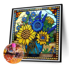 Load image into Gallery viewer, Glass Painting Lavender Sunflower 30*30CM (canvas) Partial Special-Shaped Drill Diamond Painting
