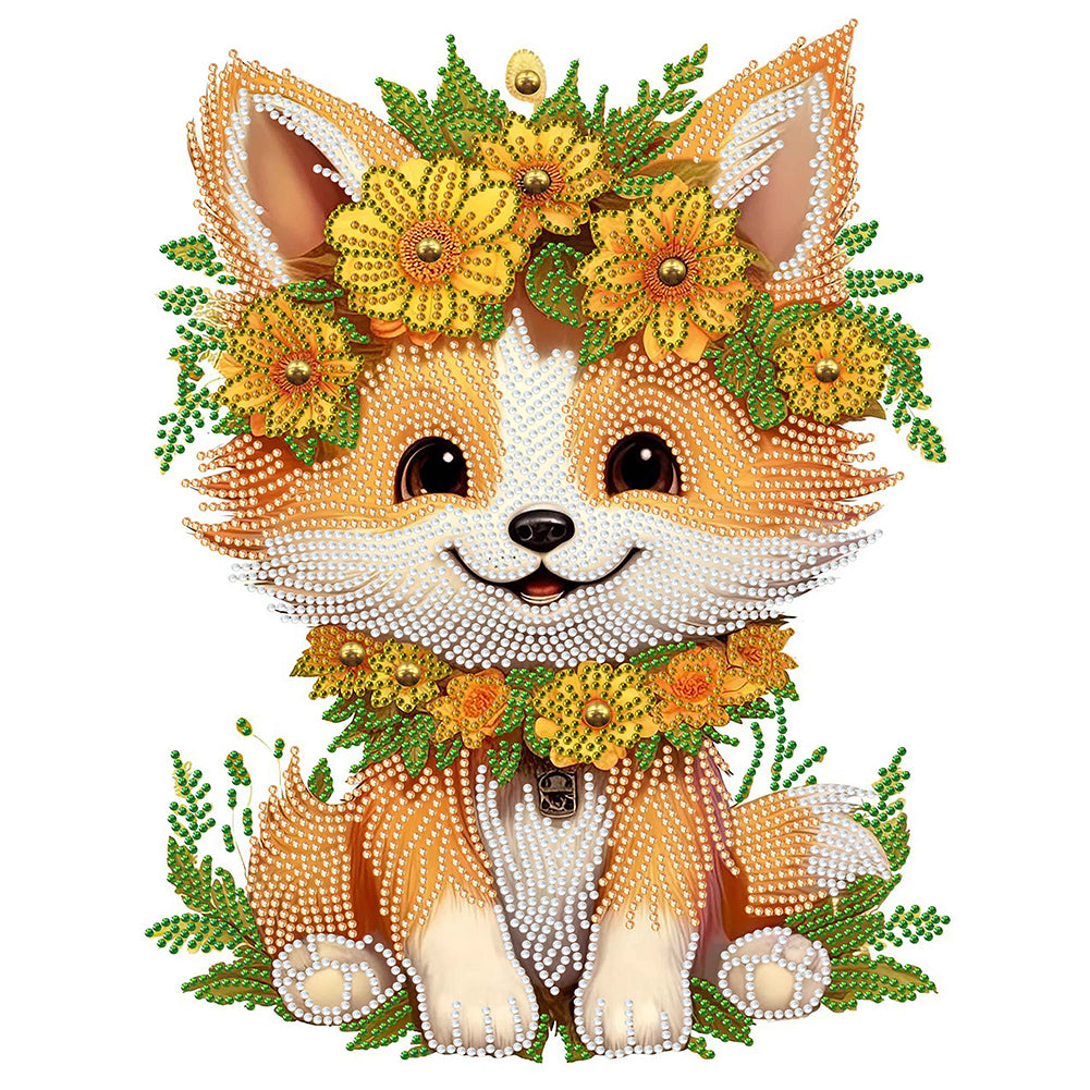 Sunflower Fox 30*40CM (canvas) Partial Special-Shaped Drill Diamond Painting