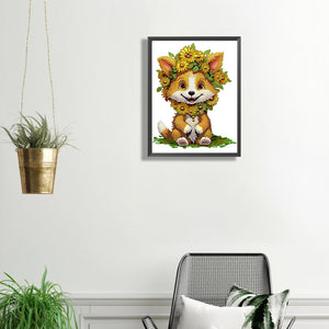 Sunflower Fox 30*40CM (canvas) Partial Special-Shaped Drill Diamond Painting