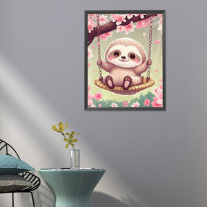 Sloth On A Swing 40*50CM (canvas) Full Round Drill Diamond Painting