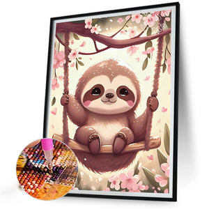 Sloth On A Swing 40*50CM (canvas) Full Round Drill Diamond Painting