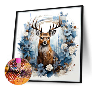 Animals In Wreath 40*40CM (canvas) Full Round Drill Diamond Painting