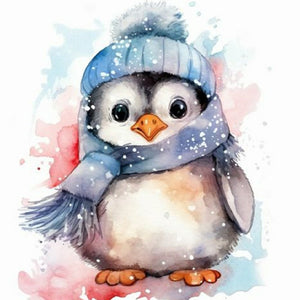 Watercolor Painted Penguin 40*40CM (canvas) Full Round Drill Diamond Painting