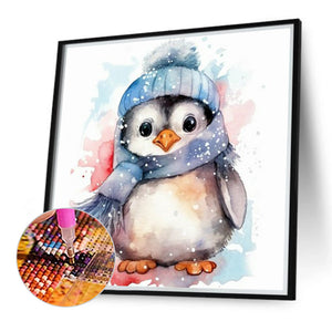 Watercolor Painted Penguin 40*40CM (canvas) Full Round Drill Diamond Painting