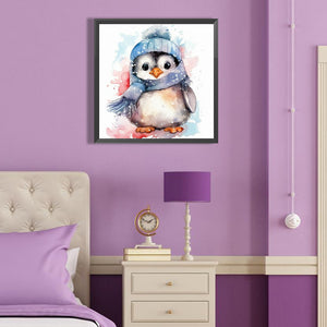 Watercolor Painted Penguin 40*40CM (canvas) Full Round Drill Diamond Painting