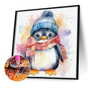 Watercolor Painted Penguin 40*40CM (canvas) Full Round Drill Diamond Painting