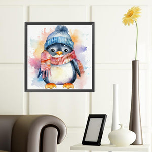 Watercolor Painted Penguin 40*40CM (canvas) Full Round Drill Diamond Painting