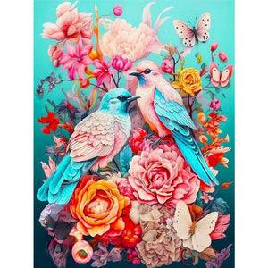 Flowers And Birds 30*40CM (canvas) Full Round Drill Diamond Painting